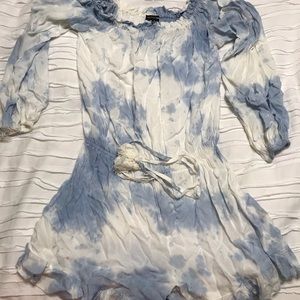 Blue and white romper